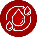 A RFG hydration icon that describes hydration for RFG.
